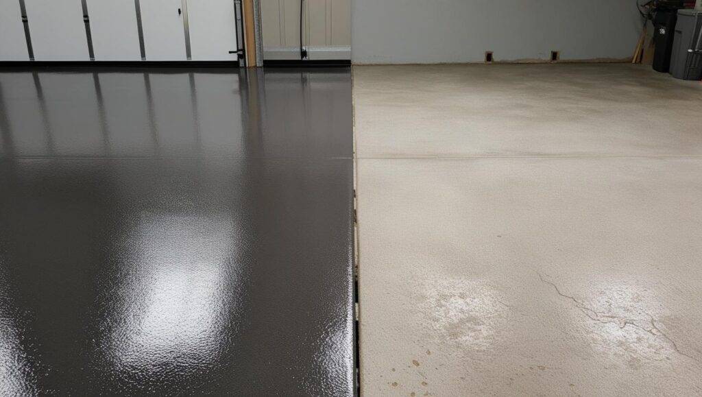 garage floor coatings vs bare concrete