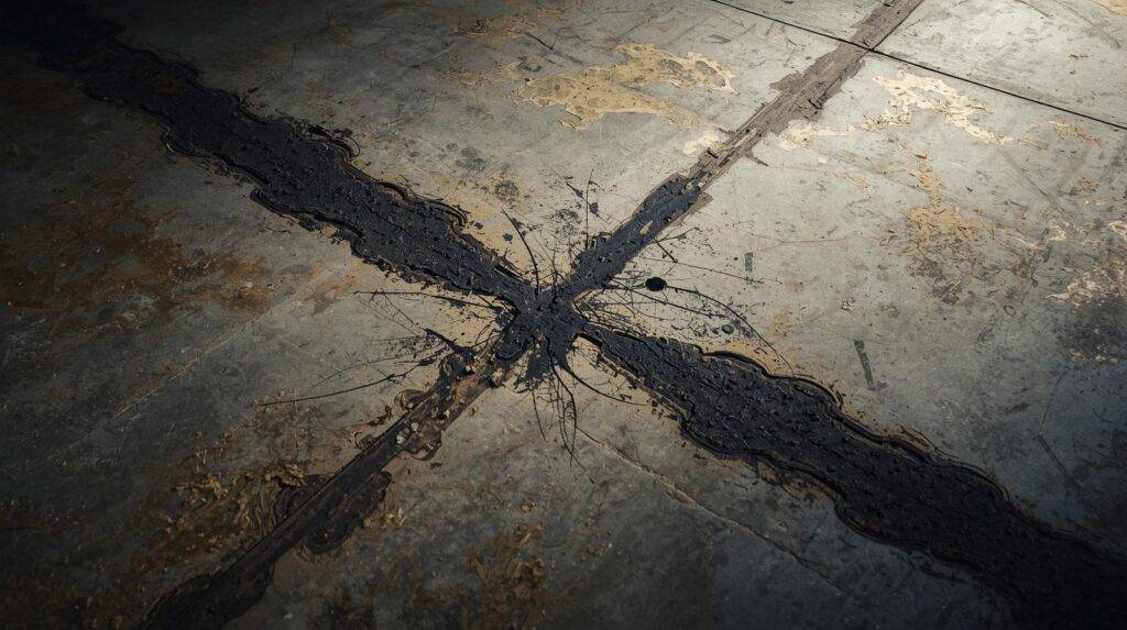 hot tire pickup ruining a garage floor