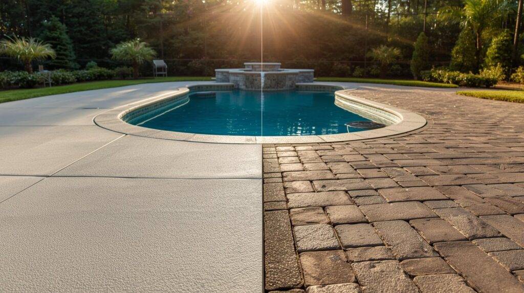 pool deck coatings vs pavers in Alabama